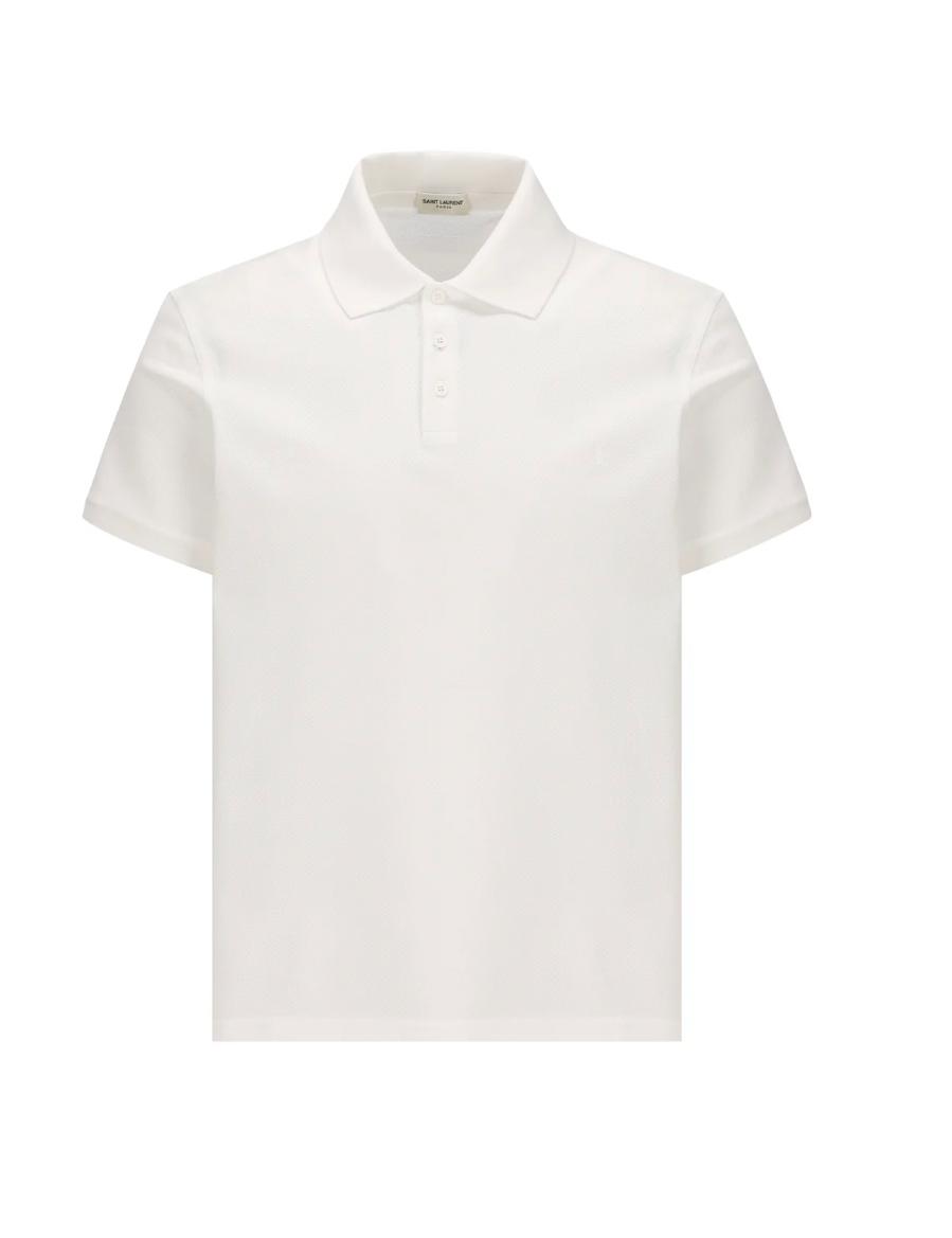 Saint Laurent White Cotton Polo Shirt