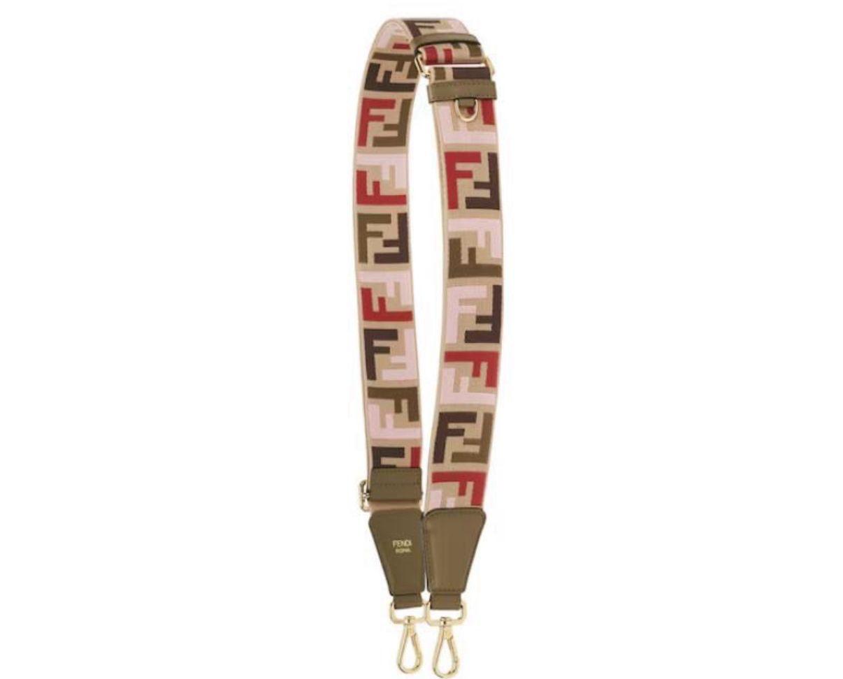 Fendi Multicolor FF Logo Canvas Shoulder Strap
