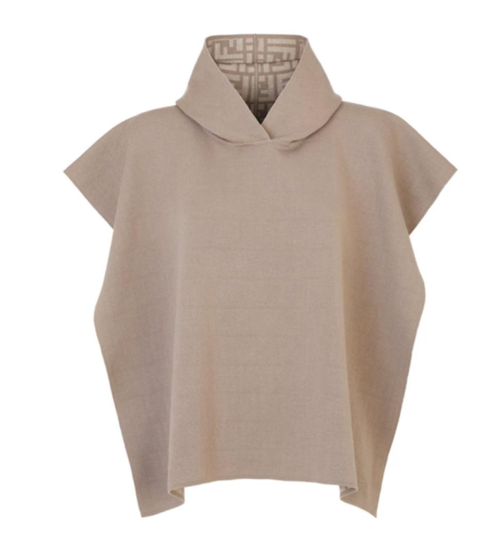 Fendi Women’s Reversible Wool Poncho – Tortora Beige