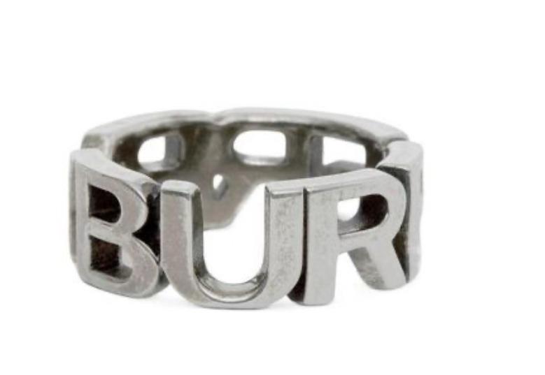 Burberry Silver Logo Band Ring