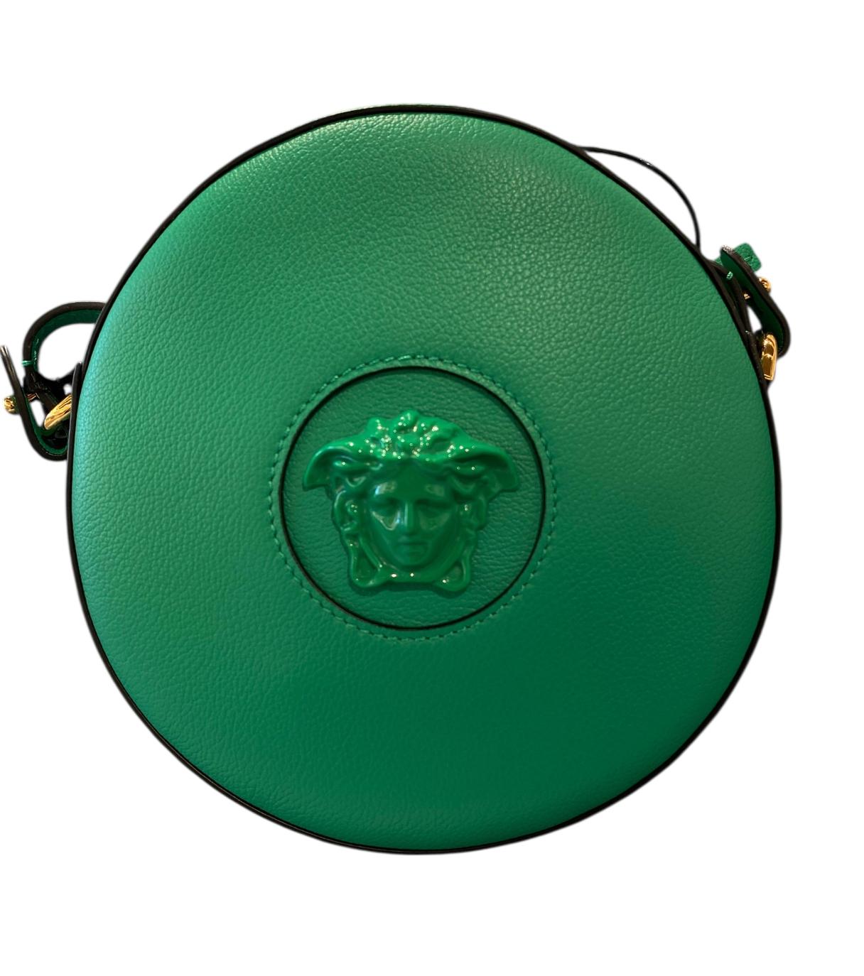 Versace Medusa Round Crossbody Bag – Emerald Green Leather