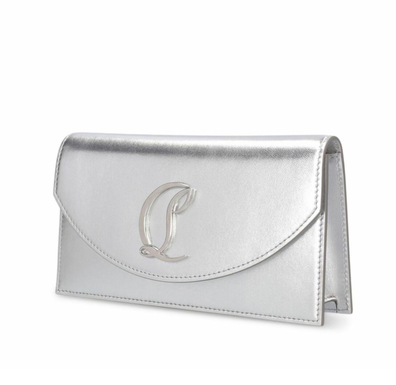 Christian Louboutin Loubilou Metallic Silver Envelope Bag