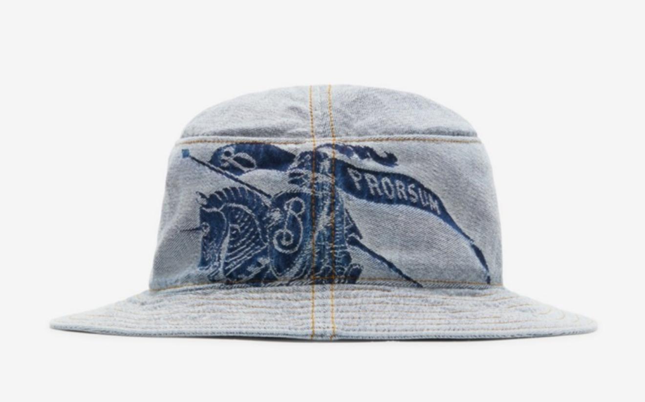 Burberry Equestrian Knight Denim Bucket Hat – Blue Wash