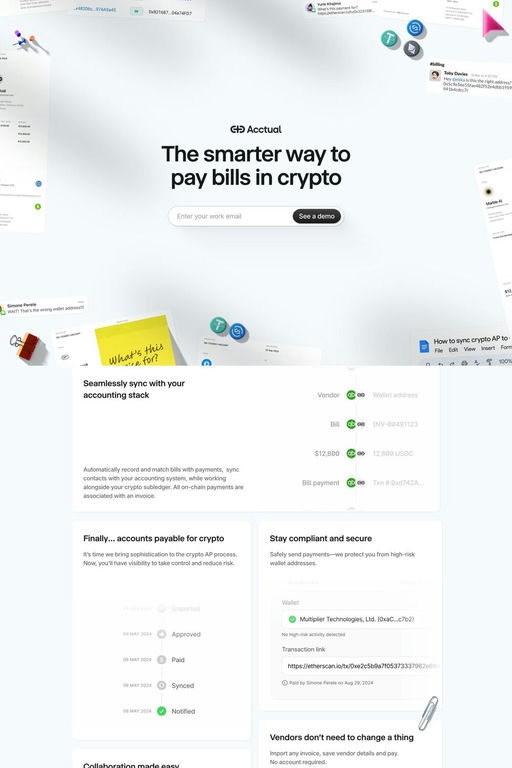 Acctual website screenshot