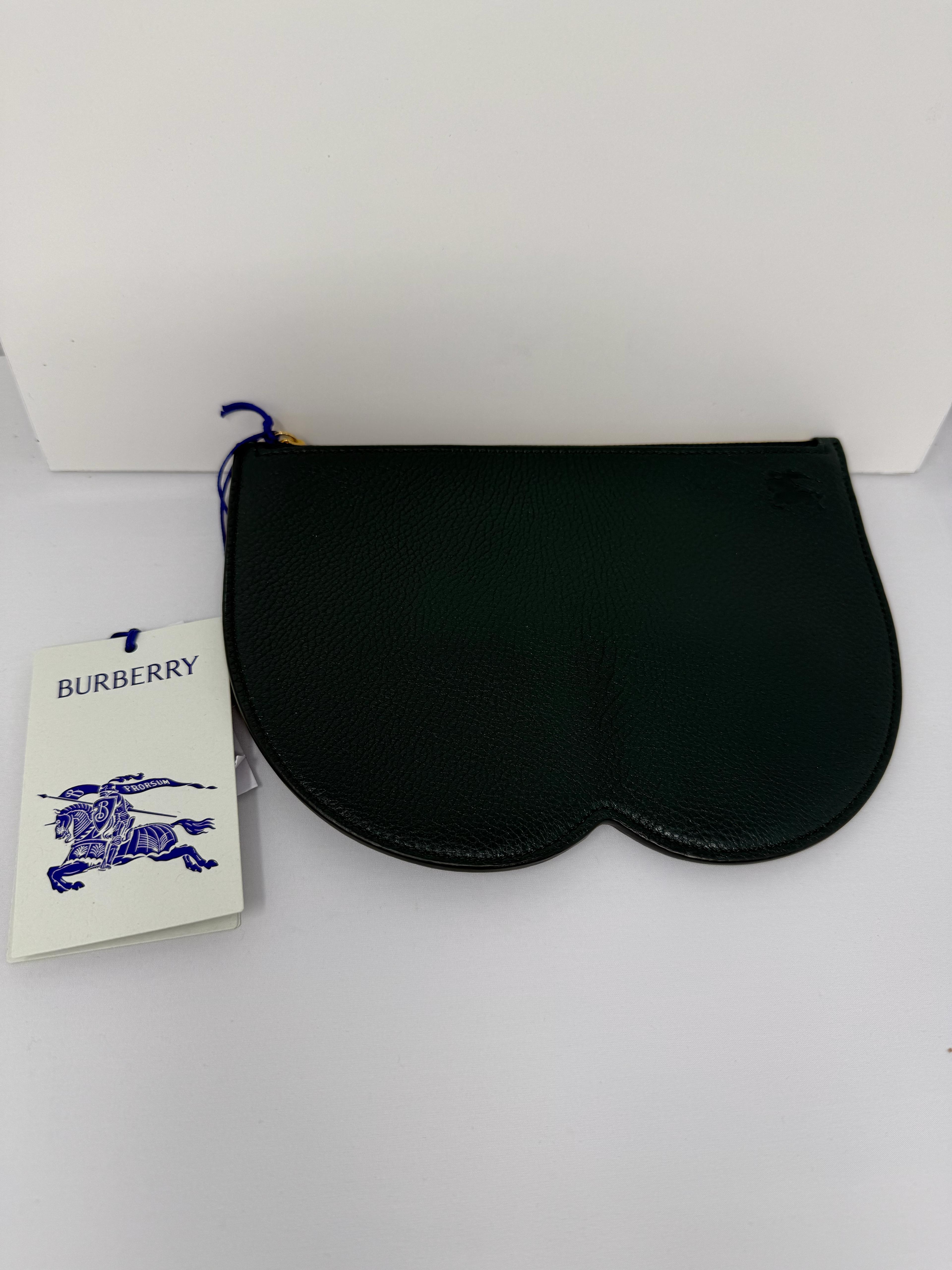 Burberry Leather Zip Pouch Clutch