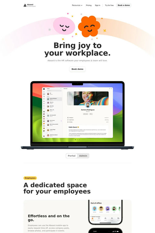 Aboard website screenshot