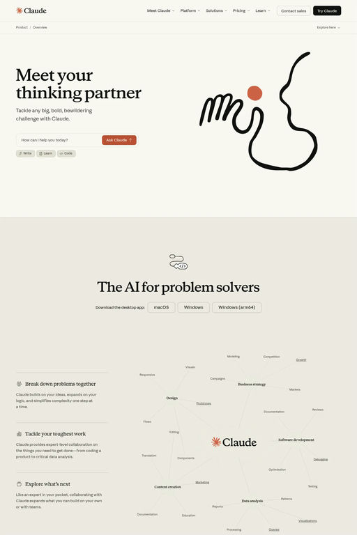 Claude website screenshot