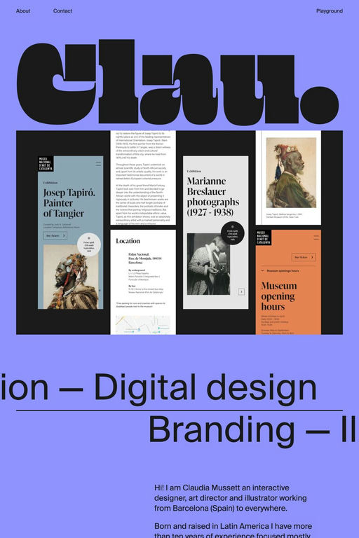 Claudia Mussett website screenshot