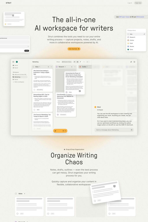 Strut website screenshot