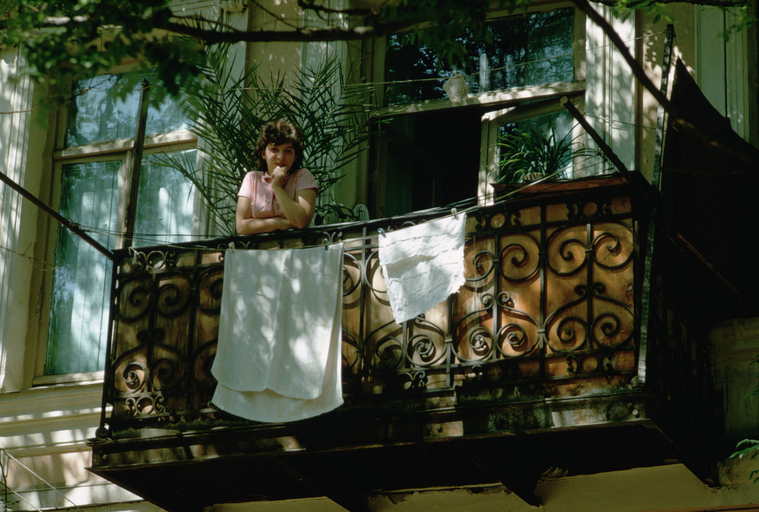 A lady on a balcony. 1967, Tbilisi.