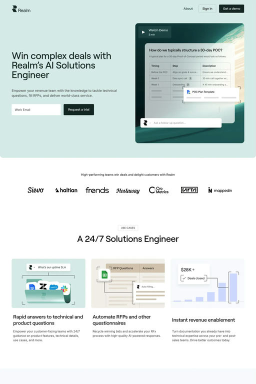 Realm website screenshot