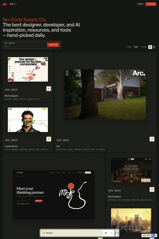 No-Code Supply Co website screenshot