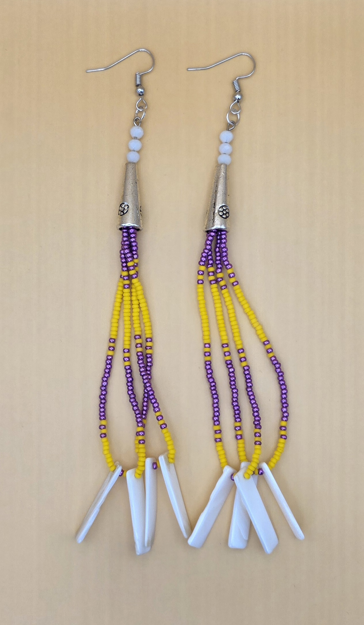 Fringe Earrings — Late Lupine and Goldenrod