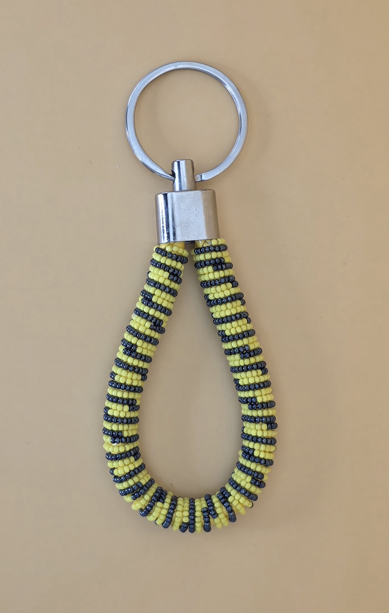 Beaded Keychain — Yellow Jacket Afternoon