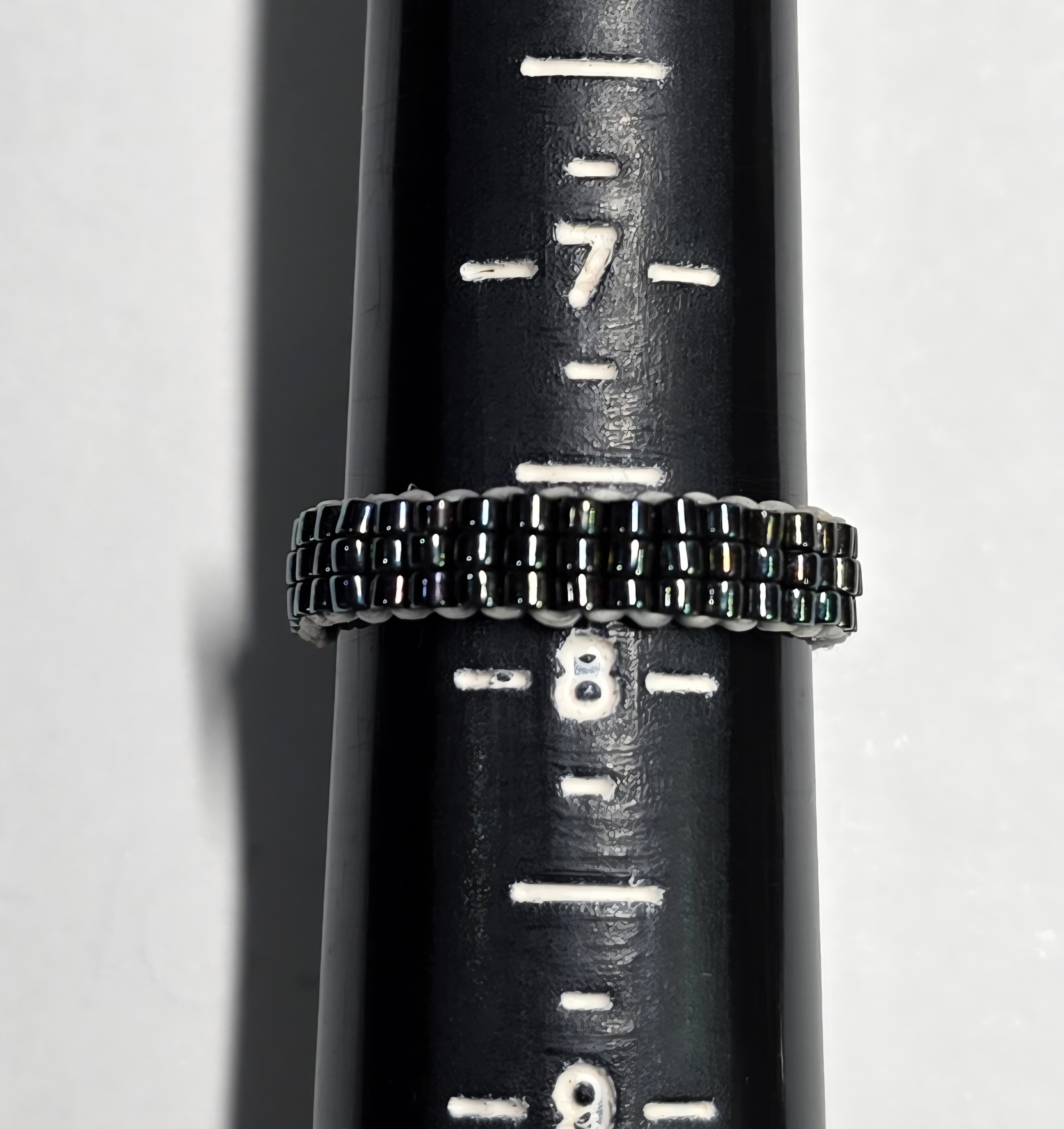 Beaded Ring — Obsidian Night