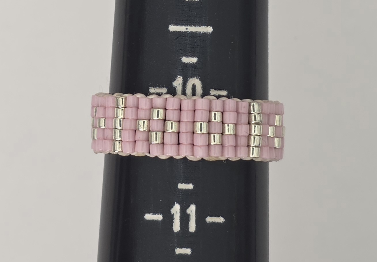 Beaded Ring — Pink Quartz Morning
