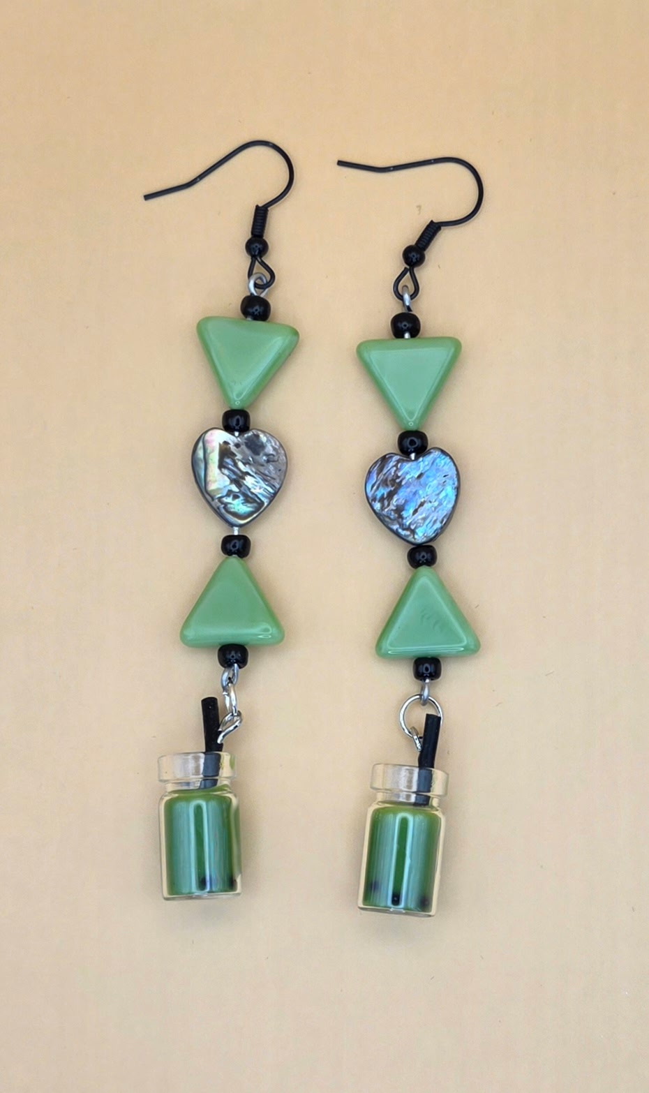 Potion Keeper Earrings — Jade & Abalone