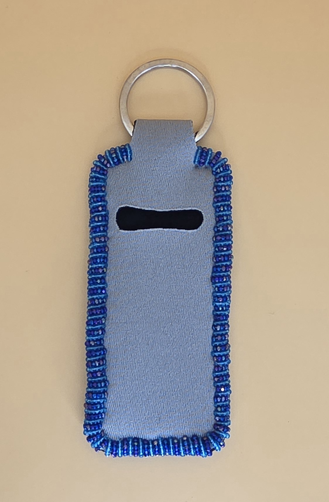 Lip Balm Keychain Holder — Deep Water Blue