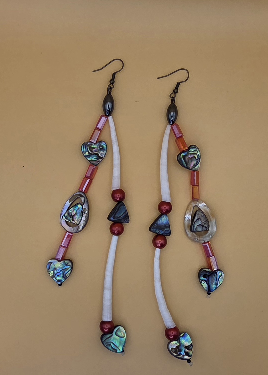 Abalone Heart Dangle Earrings — Low Tide Love Letters