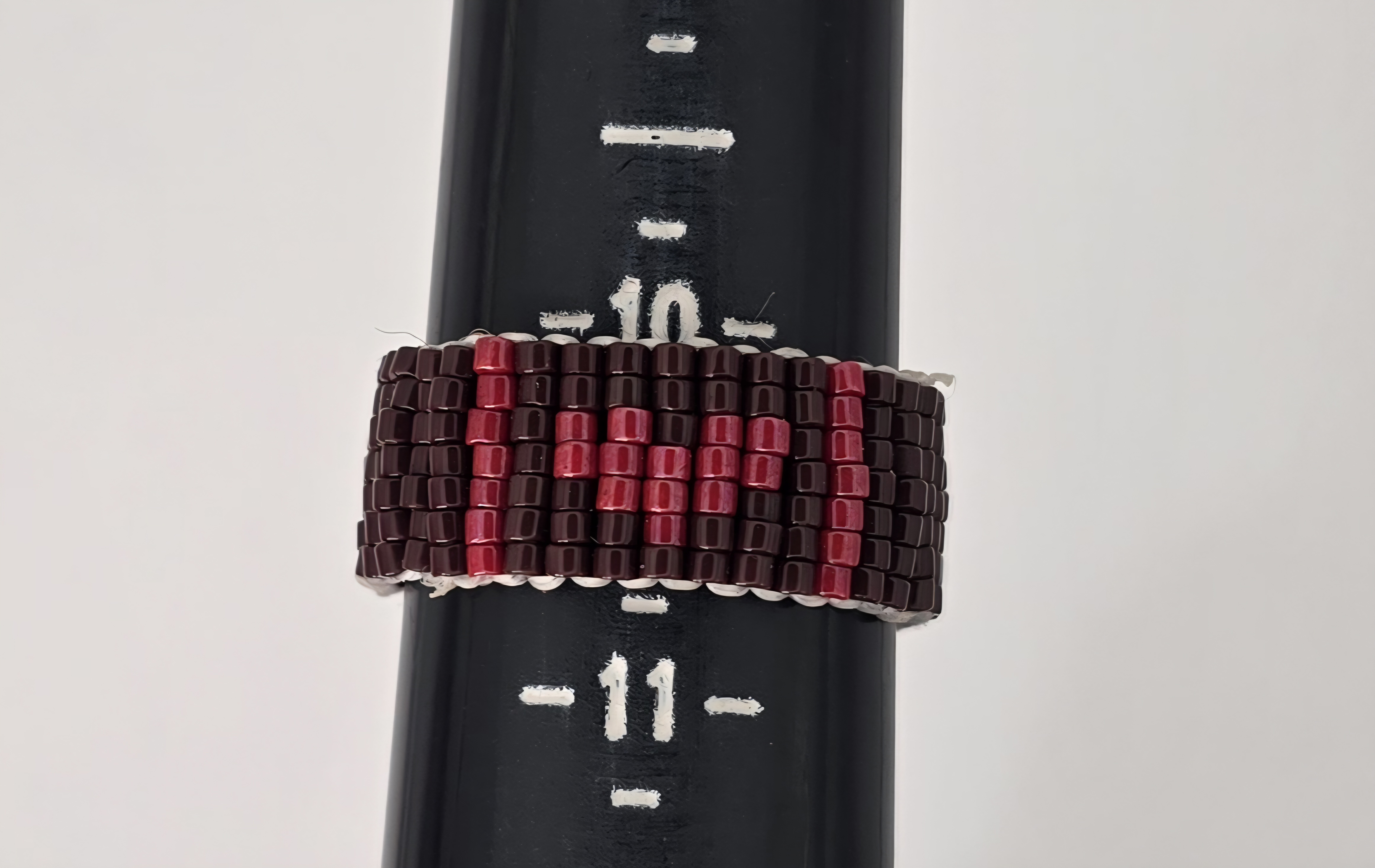 Beaded Ring — Dark Cherry Ember