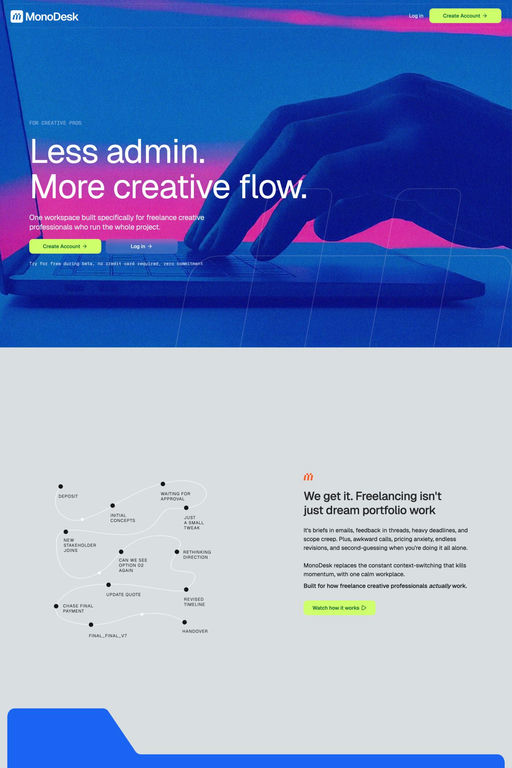 MonoDesk website screenshot
