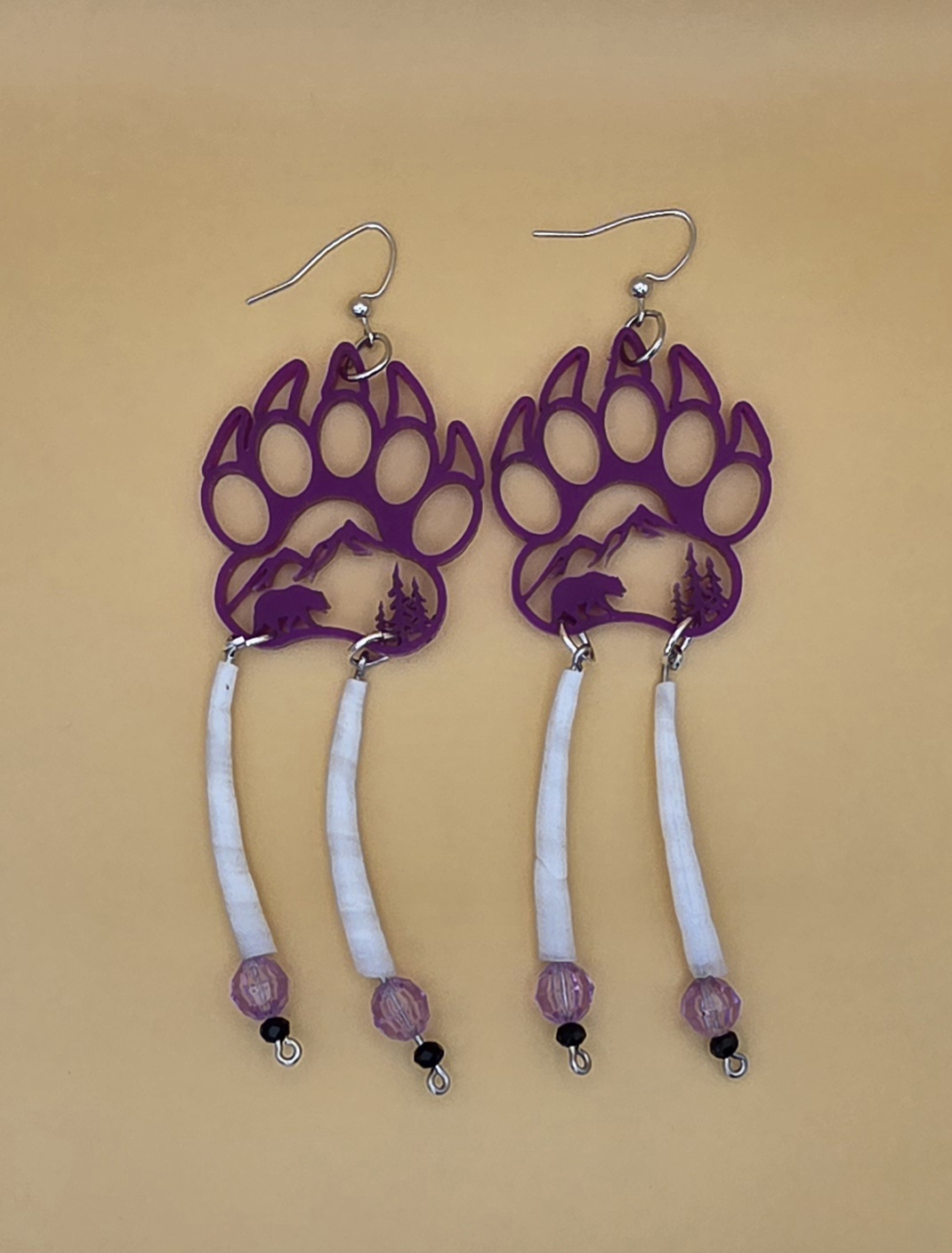 Bear Paw Earrings — Purple Mountain Twilight