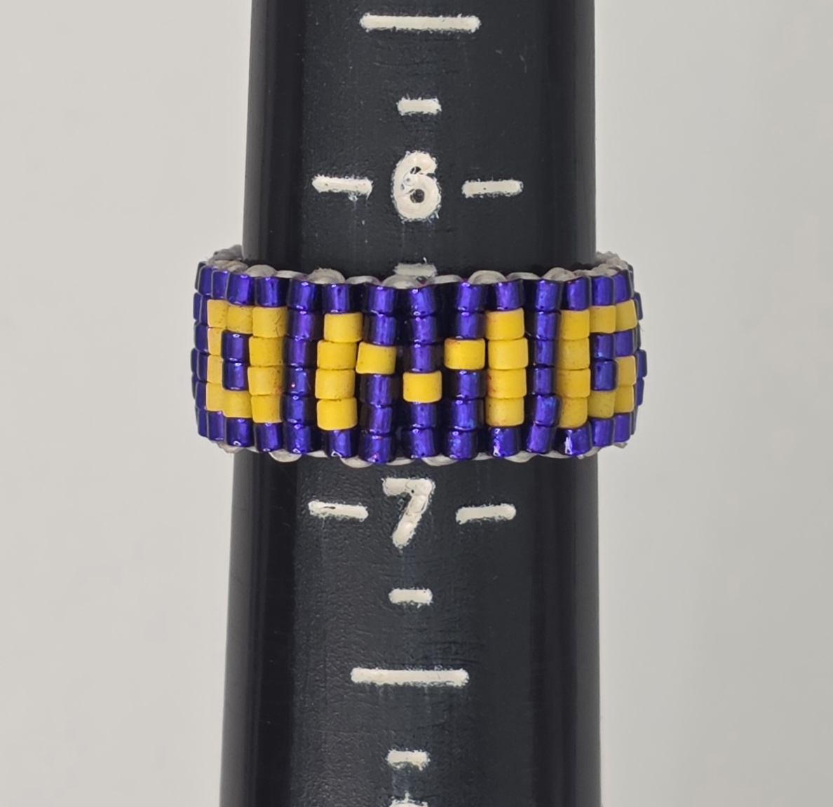 Beaded Ring — Purple Reign on Gold