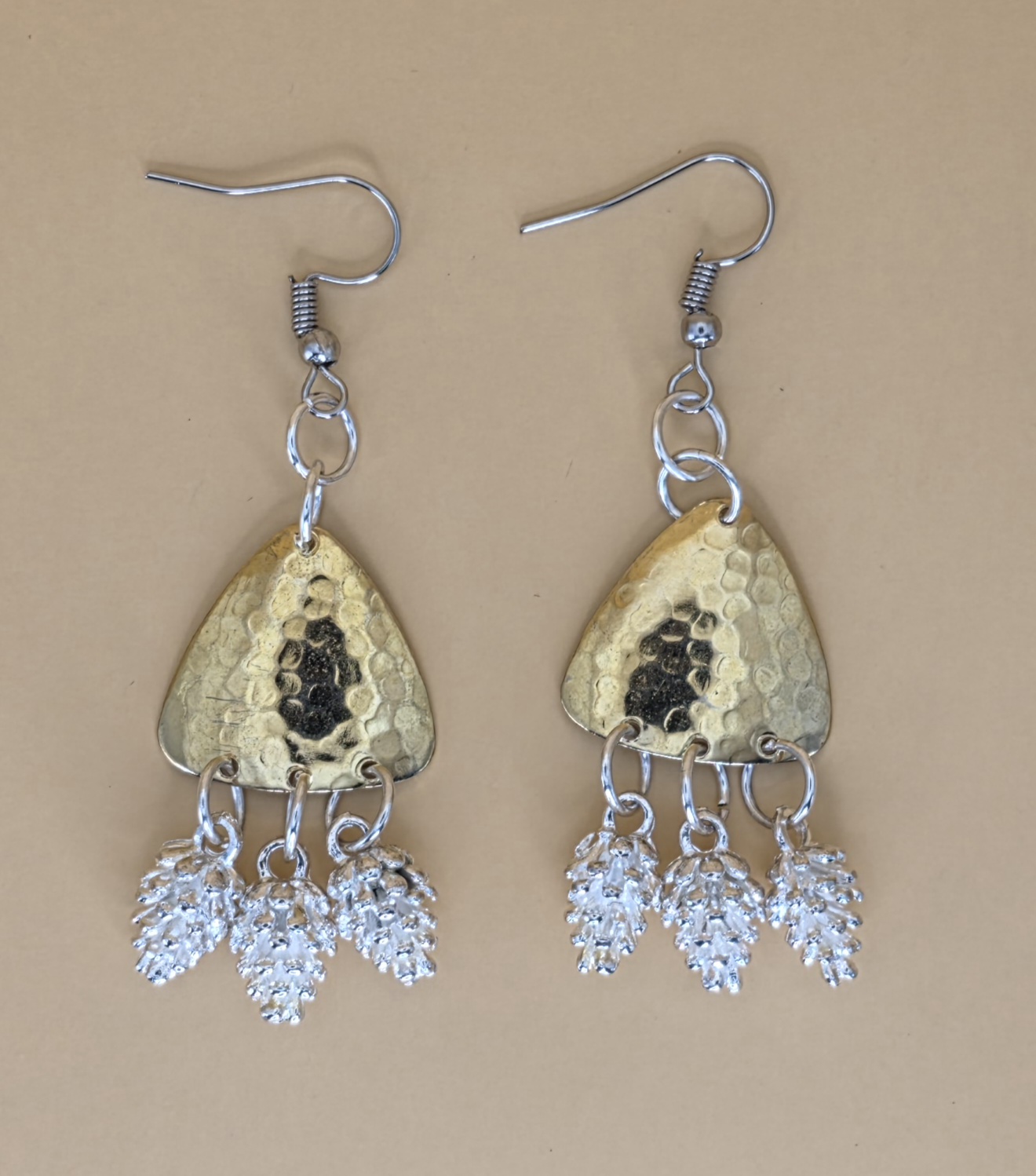Hammered Gold Drop Earrings — First Frost