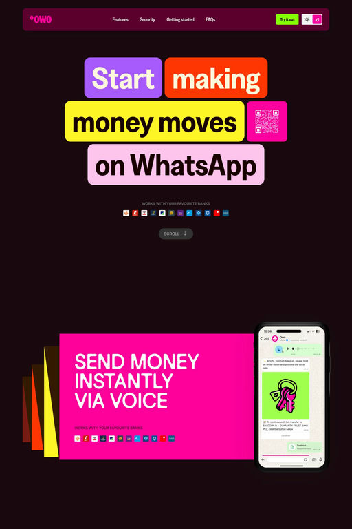 OWO website screenshot