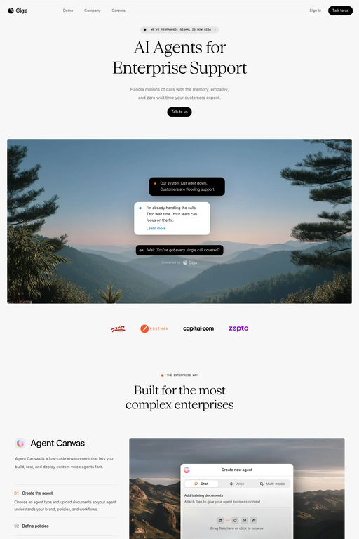 Giga website screenshot