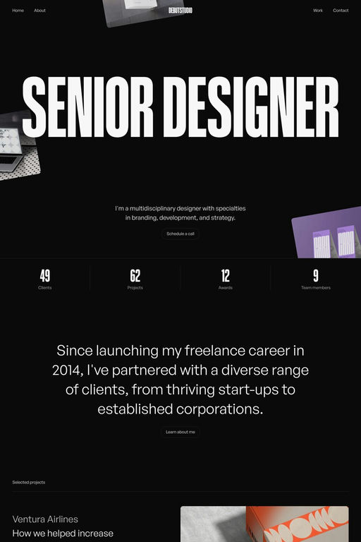 Debut Studio template screenshot