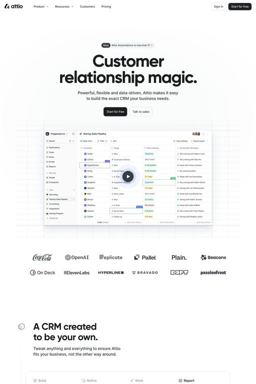 Attio website screenshot