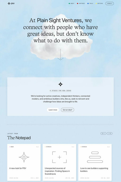 Plain Sight Ventures website screenshot