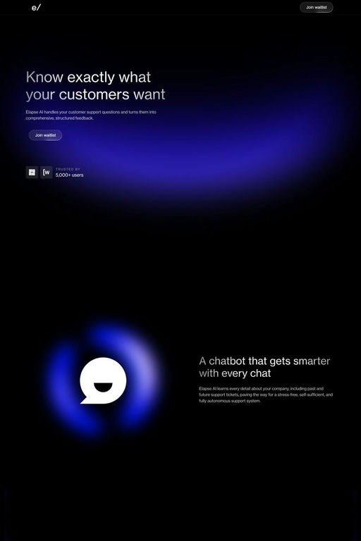 Elapse website screenshot