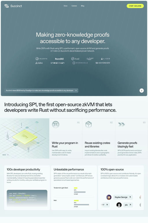 Succinct website screenshot