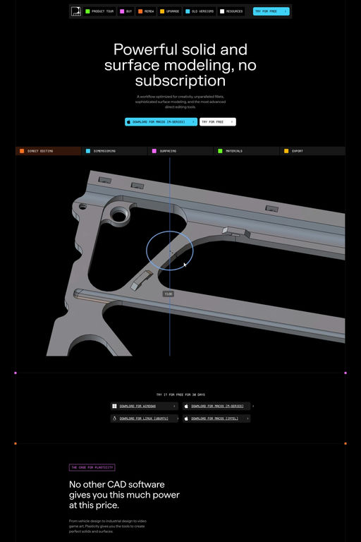 Plasticity website screenshot
