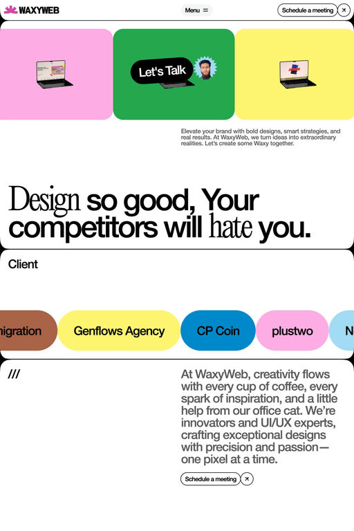 WaxyWeb website screenshot