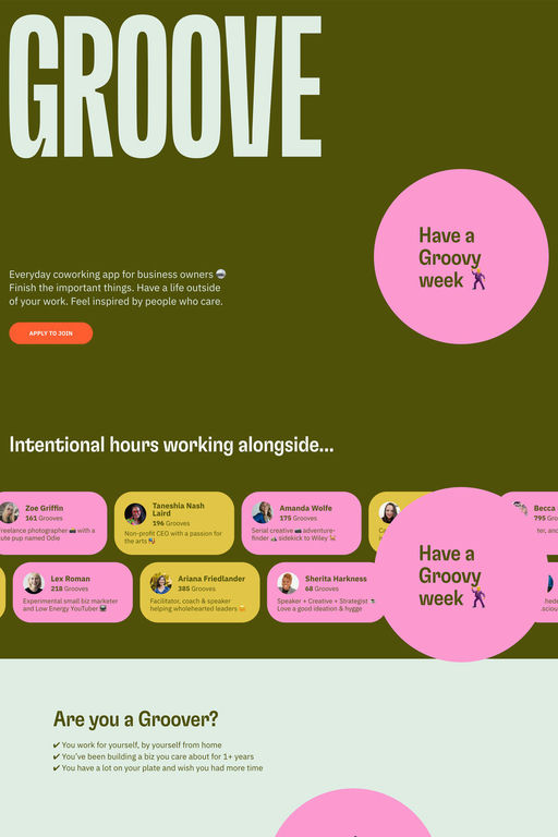 Groove website screenshot