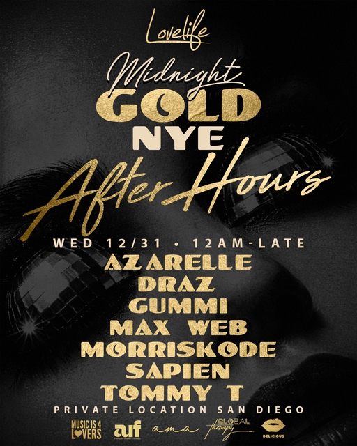 Lovelife: Midnight Gold NYE Afterhours flyer