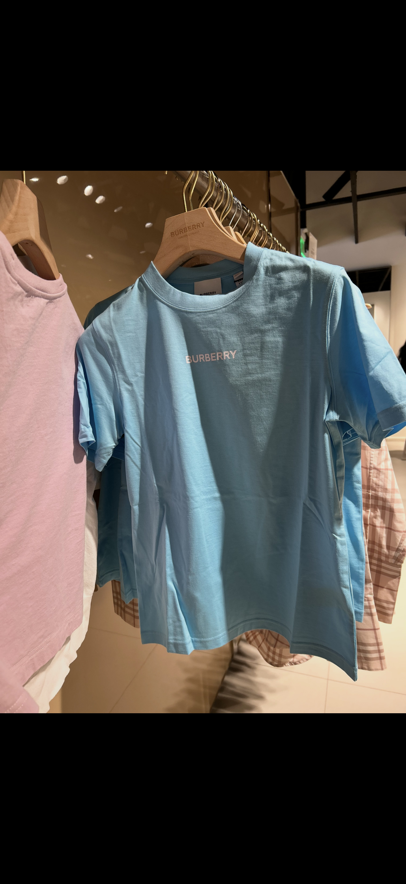 Burberry Light Blue Logo Cotton T-Shirt