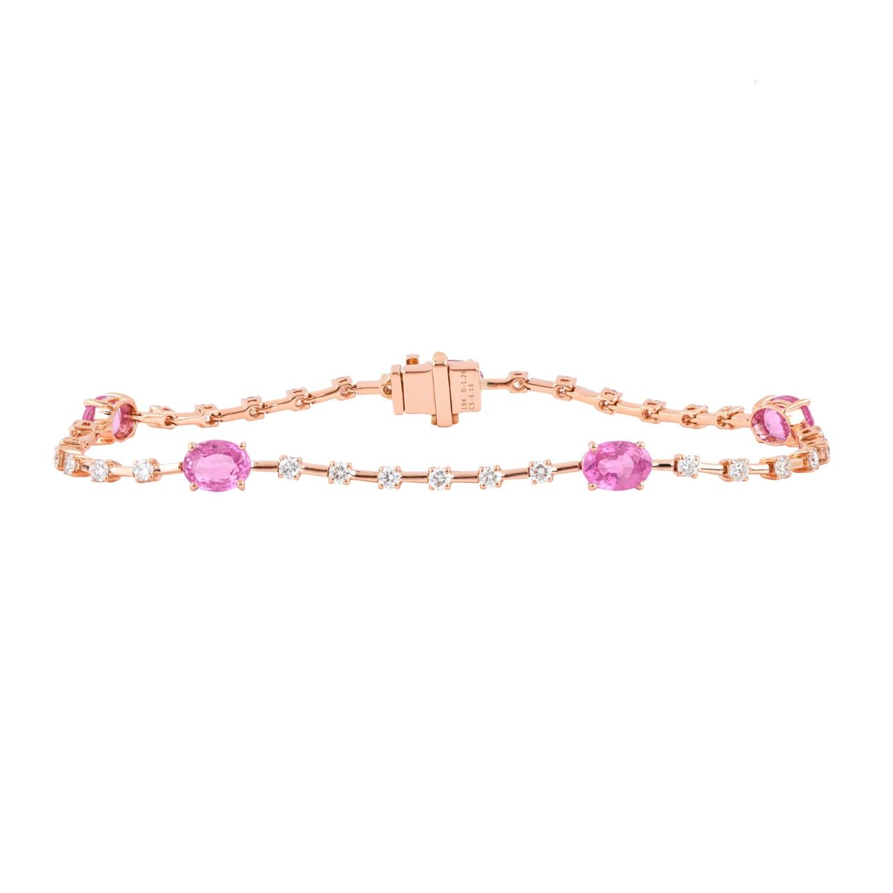 PINK SAPPHIRE AND DIAMOND BRACELET