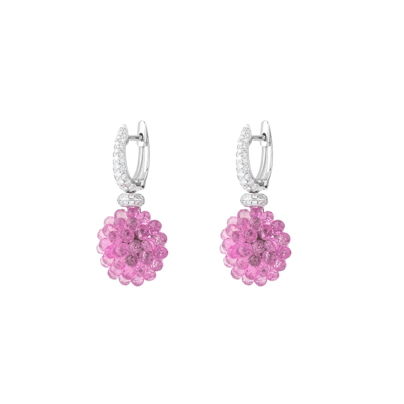 WHIMSICAL PINK SAPPHIRE & DIAMOND EARRINGS