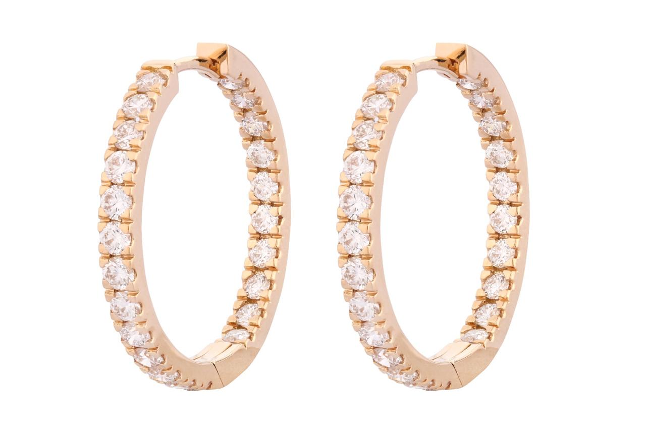 MEDIUM INSIDE OUT DIAMOND HOOP EARRINGS