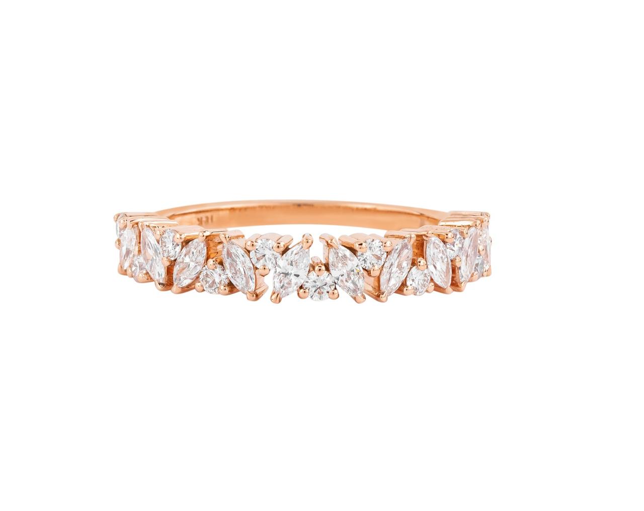 ETHEREAL DIAMOND & ROSE GOLD HALF BAND RING