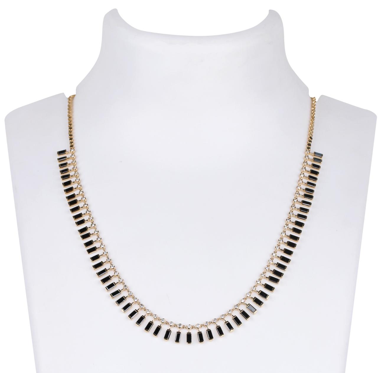 BLACK AND WHITE DIAMOND CLEO NECKLACE