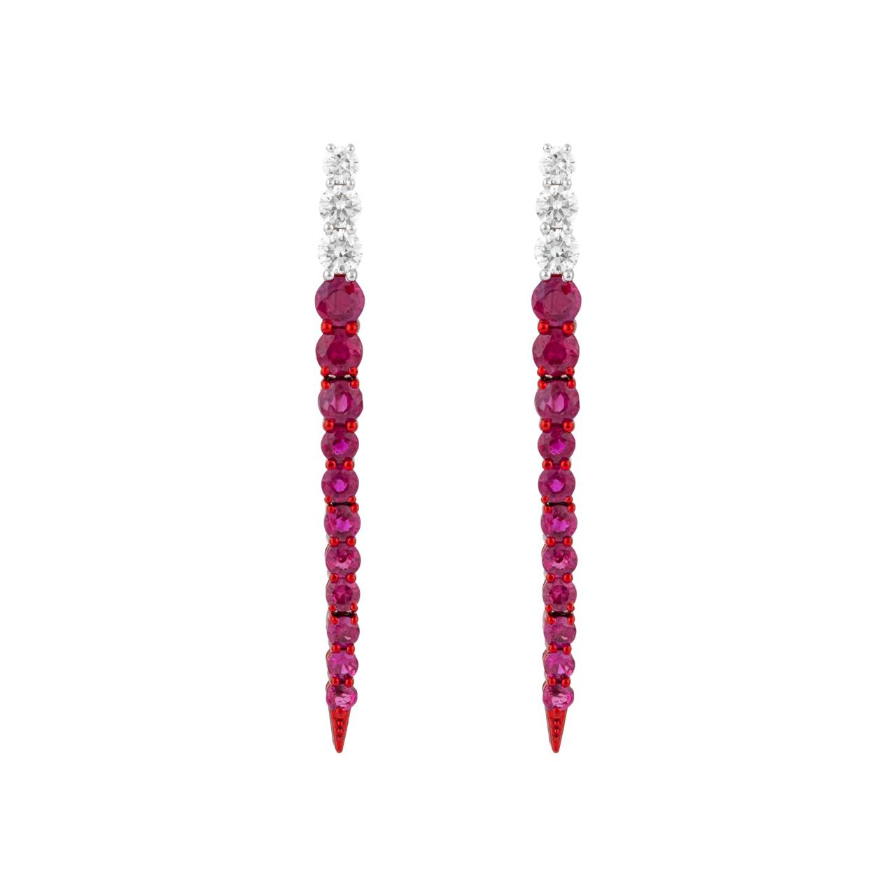 RUBY SPIKE EARRING