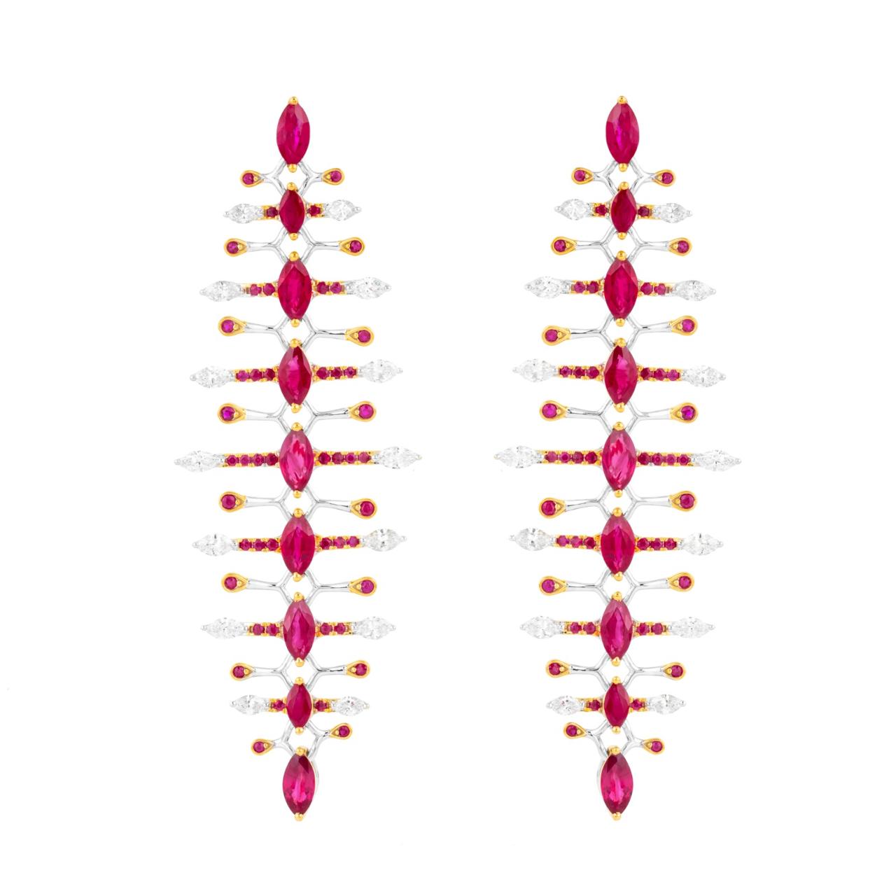 RUBY SPINE DROP STATEMENT EARRINGS