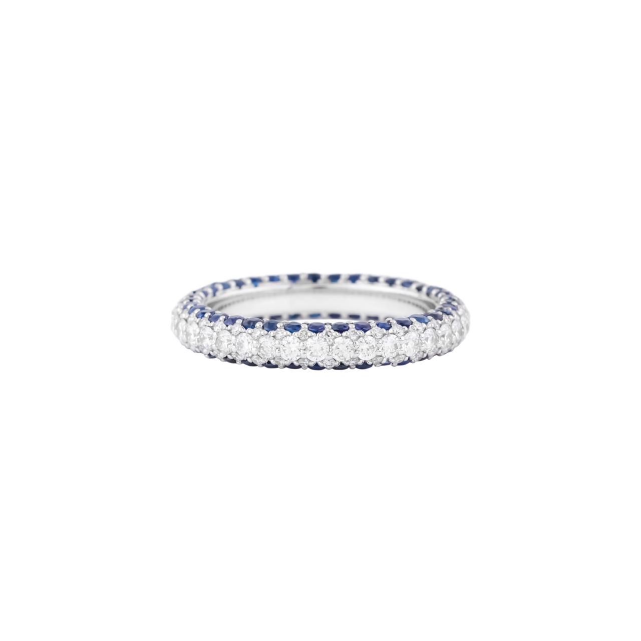 DIAMOND & BLUE SAPPHIRE SIDES ETERNITY BAND RING