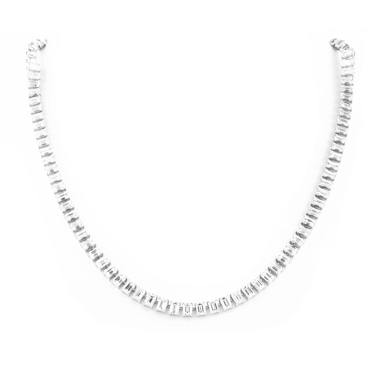 DIAMOND BAGUETTE TENNIS NECKLACE