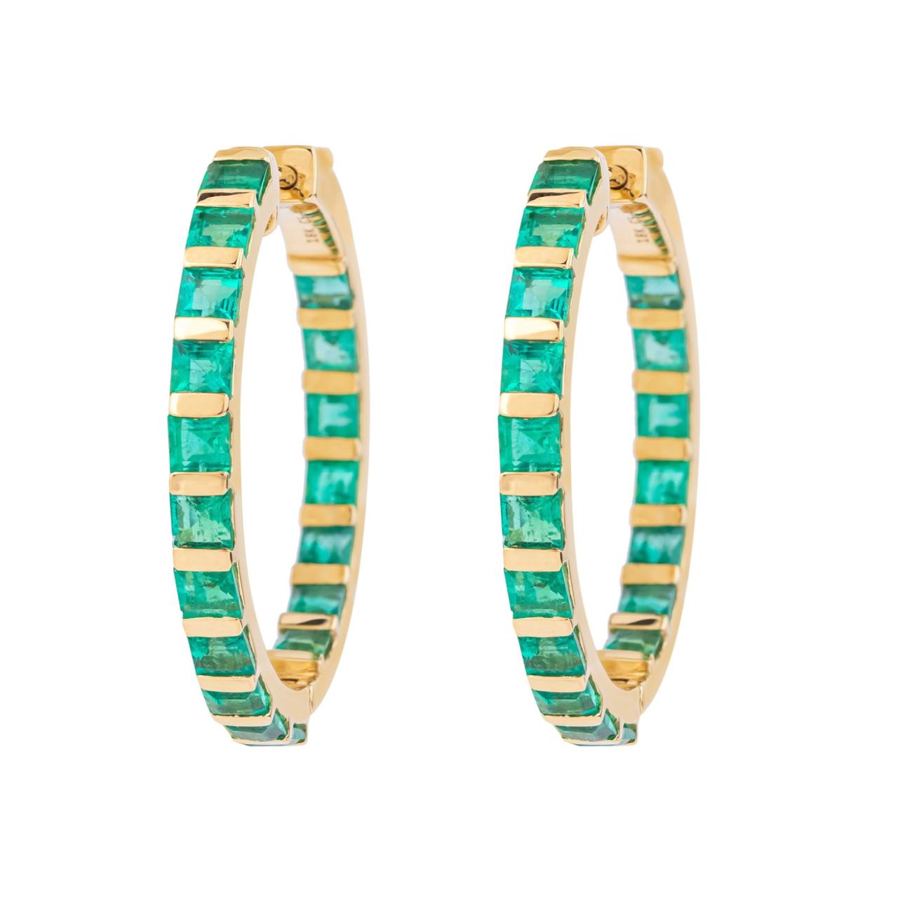 EMERALD HOOP EARRINGS